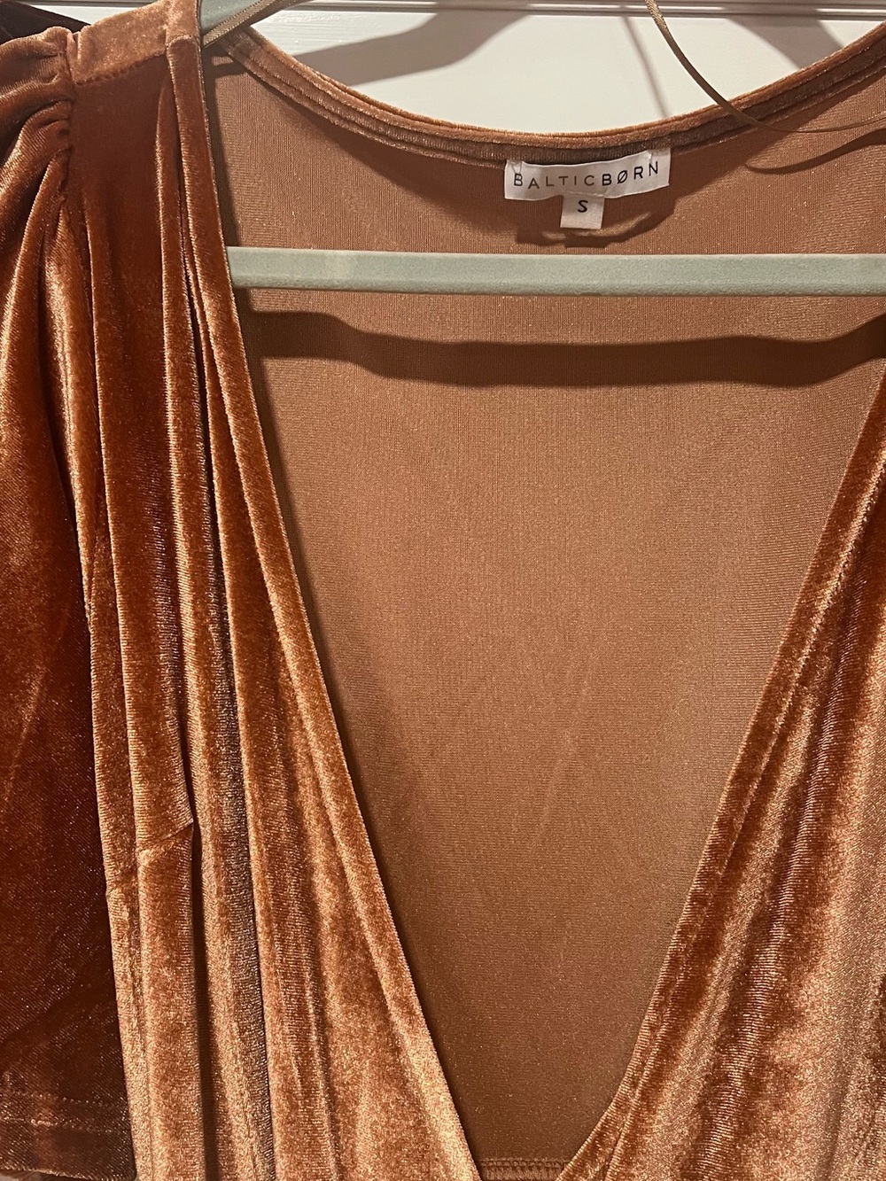 Baltic Born Velvet Wrap Maxi Dresses in Burgundy, Copper, Rust, and Bronze - Picture 3 of 5